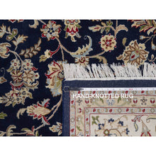 Load image into Gallery viewer, 9&#39;x12&#39;2&quot; Midnight Blue, Nain with Flower Medallion Design, 250 KPSI, Soft Pile, Wool and Silk, Hand Knotted, Oriental Rug FWR549648