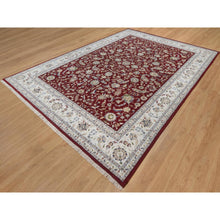 Load image into Gallery viewer, 9&#39;9&quot;x14&#39; Ruby Red, Nain with All Over Flower Pattern, 250 KPSI, Hand Knotted, Wool and Silk, Soft Pile, Oriental Rug FWR549654