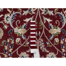 Load image into Gallery viewer, 9&#39;9&quot;x14&#39; Ruby Red, Nain With All Over Flower Pattern, 250 Kpsi, Hand Knotted, Wool And Silk, Soft Pile, Oriental Rug FWR549654