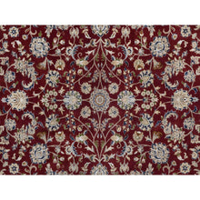 Load image into Gallery viewer, 9&#39;9&quot;x14&#39; Ruby Red, Nain With All Over Flower Pattern, 250 Kpsi, Hand Knotted, Wool And Silk, Soft Pile, Oriental Rug FWR549654