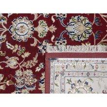 Load image into Gallery viewer, 9&#39;9&quot;x14&#39; Ruby Red, Nain with All Over Flower Pattern, 250 KPSI, Hand Knotted, Wool and Silk, Soft Pile, Oriental Rug FWR549654