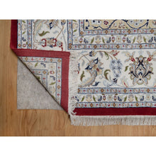 Load image into Gallery viewer, 10&#39;x14&#39;1&quot; Dahlia Red, Nain with Flower Medallion Design, Hand Knotted, 250 KPSI, Wool and Silk, Soft Pile, Oriental Rug FWR549660