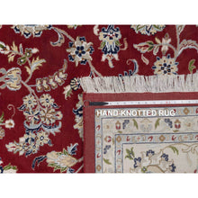 Load image into Gallery viewer, 10&#39;x14&#39;1&quot; Dahlia Red, Nain with Flower Medallion Design, Hand Knotted, 250 KPSI, Wool and Silk, Soft Pile, Oriental Rug FWR549660