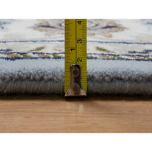 Load image into Gallery viewer, 6&#39;x9&#39;2&quot; Pigeon Blue, Nain with Flower Medallion Design, 250 KPSI, Wool and Silk, Hand Knotted, Soft Pile, Oriental Rug FWR549666
