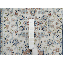 Load image into Gallery viewer, 2&#39;10&quot;x14&#39;6&quot; Alabaster White, Nain with Flower Medallion Design, 250 KPSI, Wool and Silk, Soft Pile, Hand Knotted, XL Runner, Oriental Rug FWR549684