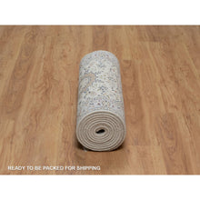 Load image into Gallery viewer, 2&#39;10&quot;x14&#39;6&quot; Alabaster White, Nain With Flower Medallion Design, 250 Kpsi, Wool And Silk, Soft Pile, Hand Knotted, Xl Runner, Oriental Rug FWR549684