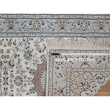Load image into Gallery viewer, 2&#39;10&quot;x14&#39;6&quot; Alabaster White, Nain with Flower Medallion Design, 250 KPSI, Wool and Silk, Soft Pile, Hand Knotted, XL Runner, Oriental Rug FWR549684
