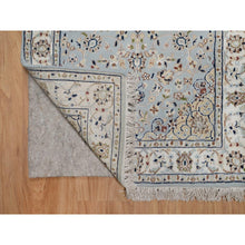 Load image into Gallery viewer, 2&#39;7&quot;x18&#39;5&quot; Slate Blue, Nain with Flower Medallion Design, Wool and Silk, Hand Knotted, 250 KPSI, Soft Pile, XL Runner, Oriental Rug FWR549690