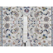 Load image into Gallery viewer, 2&#39;9&quot;x21&#39;8&quot; Pristine White, Nain with All Over Flower Pattern, Wool and Silk, Hand Knotted, Soft Pile, 250 KPSI, XL Runner, Oriental Rug FWR549714