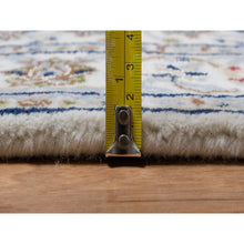 Load image into Gallery viewer, 2&#39;9&quot;x21&#39;8&quot; Pristine White, Nain with All Over Flower Pattern, Wool and Silk, Hand Knotted, Soft Pile, 250 KPSI, XL Runner, Oriental Rug FWR549714