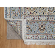 Load image into Gallery viewer, 8&#39;9&quot;x12&#39; Pristine White, Nain with Flower Medallion Design, 250 KPSI, Wool and Silk, Soft Pile, Hand Knotted, Oriental Rug FWR549720
