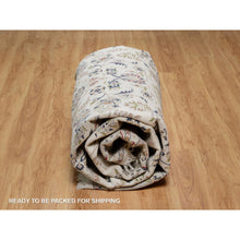 Load image into Gallery viewer, 8&#39;9&quot;x12&#39; Pristine White, Nain with Flower Medallion Design, 250 KPSI, Wool and Silk, Soft Pile, Hand Knotted, Oriental Rug FWR549720