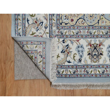 Load image into Gallery viewer, 8&#39;9&quot;x12&#39; Light Blue, Nain with Flower Medallion Design, 250 KPSI, Wool and Silk, Hand Knotted, Soft Pile, Oriental Rug FWR549726