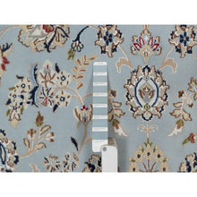 Load image into Gallery viewer, 8&#39;9&quot;x12&#39; Light Blue, Nain with Flower Medallion Design, 250 KPSI, Wool and Silk, Hand Knotted, Soft Pile, Oriental Rug FWR549726