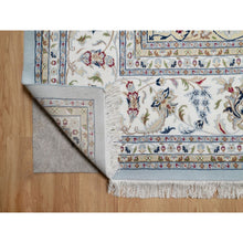 Load image into Gallery viewer, 12&#39;x18&#39;4&quot; Light Blue, Nain With Large Medallion Design, 250 Kpsi, Soft Pile, Wool And Silk, Hand Knotted, Xl, Oversized, Oriental Rug FWR549762