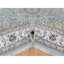 Load image into Gallery viewer, 12&#39;x18&#39;4&quot; Light Blue, Nain With Large Medallion Design, 250 Kpsi, Soft Pile, Wool And Silk, Hand Knotted, Xl, Oversized, Oriental Rug FWR549762