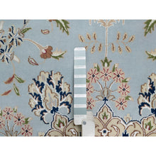 Load image into Gallery viewer, 12&#39;x18&#39;4&quot; Light Blue, Nain With Large Medallion Design, 250 Kpsi, Soft Pile, Wool And Silk, Hand Knotted, Xl, Oversized, Oriental Rug FWR549762