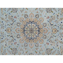 Load image into Gallery viewer, 12&#39;x18&#39;4&quot; Light Blue, Nain With Large Medallion Design, 250 Kpsi, Soft Pile, Wool And Silk, Hand Knotted, Xl, Oversized, Oriental Rug FWR549762