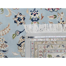 Load image into Gallery viewer, 12&#39;x18&#39;4&quot; Light Blue, Nain With Large Medallion Design, 250 Kpsi, Soft Pile, Wool And Silk, Hand Knotted, Xl, Oversized, Oriental Rug FWR549762