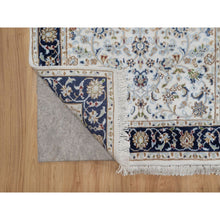 Load image into Gallery viewer, 2&#39;8&quot;x10&#39;3&quot; Daisy White, Nain with All Over Floral Pattern, Wool and Silk, Soft Pile, 250 KPSI, Hand Knotted, Runner, Oriental Rug FWR549768