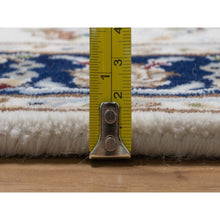 Load image into Gallery viewer, 2&#39;8&quot;x10&#39;3&quot; Daisy White, Nain with All Over Floral Pattern, Wool and Silk, Soft Pile, 250 KPSI, Hand Knotted, Runner, Oriental Rug FWR549768