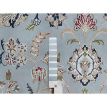 Load image into Gallery viewer, 11&#39;9&quot;x15&#39;4&quot; Slate Blue, Nain with Flower Medallion Design, 250 KPSI, Hand Knotted, Wool and Silk, Soft Pile, XL, Oversized, Oriental Rug FWR549774