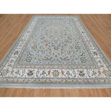 Load image into Gallery viewer, 12&#39;x15&#39;7&quot; Beau Blue, Nain with All Over Flower Pattern, Wool and Silk, Soft Pile, 250 KPSI, Hand Knotted, XL, Oversized, Oriental Rug FWR549780