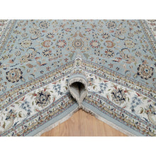 Load image into Gallery viewer, 12&#39;x15&#39;7&quot; Beau Blue, Nain with All Over Flower Pattern, Wool and Silk, Soft Pile, 250 KPSI, Hand Knotted, XL, Oversized, Oriental Rug FWR549780