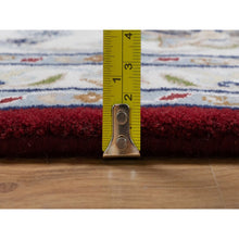 Load image into Gallery viewer, 8&#39;1&quot;x10&#39;3&quot; Cherry Red, Wool and Silk, Nain with All Over Flower Design, 250 KPSI, Hand Knotted, Soft Pile, Oriental Rug FWR549792