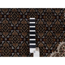 Load image into Gallery viewer, 8&#39;x10&#39;4&quot; Jet Black, Tabriz Mahi with Fish Medallion Design, 175 KPSI, Hand Knotted, 100% Wool, Oriental Rug FWR549798
