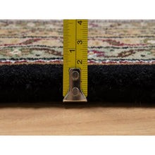 Load image into Gallery viewer, 8&#39;x10&#39;4&quot; Jet Black, Tabriz Mahi with Fish Medallion Design, 175 KPSI, Hand Knotted, 100% Wool, Oriental Rug FWR549798