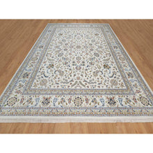 Load image into Gallery viewer, 11&#39;8&quot;x15&#39;2&quot; Whisper White, Nain with All Over Flower Pattern, Hand Knotted, Wool and Silk, 250 KPSI, Soft Pile, XL, Oversized, Oriental Rug FWR549804
