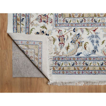 Load image into Gallery viewer, 11&#39;8&quot;x15&#39;2&quot; Whisper White, Nain with All Over Flower Pattern, Hand Knotted, Wool and Silk, 250 KPSI, Soft Pile, XL, Oversized, Oriental Rug FWR549804