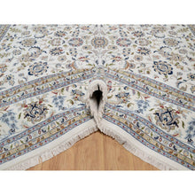 Load image into Gallery viewer, 11&#39;8&quot;x15&#39;2&quot; Whisper White, Nain with All Over Flower Pattern, Hand Knotted, Wool and Silk, 250 KPSI, Soft Pile, XL, Oversized, Oriental Rug FWR549804