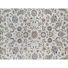 Load image into Gallery viewer, 11&#39;8&quot;x15&#39;2&quot; Whisper White, Nain with All Over Flower Pattern, Hand Knotted, Wool and Silk, 250 KPSI, Soft Pile, XL, Oversized, Oriental Rug FWR549804