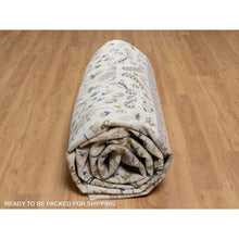 Load image into Gallery viewer, 11&#39;8&quot;x15&#39;2&quot; Whisper White, Nain with All Over Flower Pattern, Hand Knotted, Wool and Silk, 250 KPSI, Soft Pile, XL, Oversized, Oriental Rug FWR549804