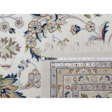 Load image into Gallery viewer, 11&#39;8&quot;x15&#39;2&quot; Whisper White, Nain with All Over Flower Pattern, Hand Knotted, Wool and Silk, 250 KPSI, Soft Pile, XL, Oversized, Oriental Rug FWR549804
