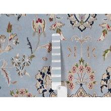 Load image into Gallery viewer, 11&#39;9&quot;x11&#39;9&quot; Beau Blue, Nain With Flower Medallion Design, 250 Kpsi, Wool And Silk, Hand Knotted, Soft Pile, Round, Oriental Rug FWR549810