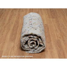 Load image into Gallery viewer, 11&#39;9&quot;x11&#39;9&quot; Beau Blue, Nain With Flower Medallion Design, 250 Kpsi, Wool And Silk, Hand Knotted, Soft Pile, Round, Oriental Rug FWR549810