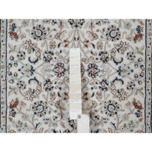 Load image into Gallery viewer, 2&#39;9&quot;x6&#39;2&quot; Pristine White, Nain with All Over Flower Pattern, 250 KPSI, Wool and Silk, Hand Knotted, Soft Pile, Runner, Oriental Rug FWR549816