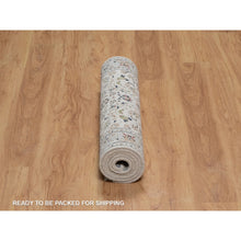 Load image into Gallery viewer, 2&#39;9&quot;x6&#39;2&quot; Pristine White, Nain with All Over Flower Pattern, 250 KPSI, Wool and Silk, Hand Knotted, Soft Pile, Runner, Oriental Rug FWR549816