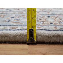 Load image into Gallery viewer, 2&#39;9&quot;x6&#39;2&quot; Pristine White, Nain with All Over Flower Pattern, 250 KPSI, Wool and Silk, Hand Knotted, Soft Pile, Runner, Oriental Rug FWR549816
