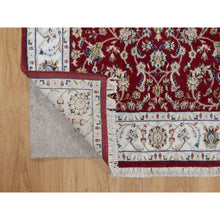 Load image into Gallery viewer, 4&#39;x6&#39;1&quot; Rhubarb Red, Nain With All Over Flower Pattern, 250 Kpsi, Wool And Silk, Hand Knotted, Soft Pile, Oriental Rug FWR549828