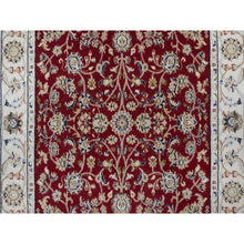 Load image into Gallery viewer, 4&#39;x6&#39;1&quot; Rhubarb Red, Nain with All Over Flower Pattern, 250 KPSI, Wool and Silk, Hand Knotted, Soft Pile, Oriental Rug FWR549828