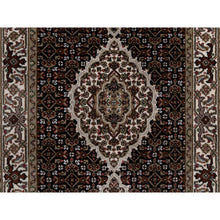 Load image into Gallery viewer, 2&#39;10&quot;x14&#39; Jet Black, 175 KPSI, Tabriz Mahi with Fish Medallion Design, 100% Wool, Hand Knotted, Runner, Oriental Rug FWR549834
