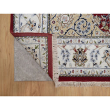 Load image into Gallery viewer, 6&#39;x9&#39; Andorra Red, Nain With Flower Medallion Design, Hand Knotted, Wool And Silk, 250 Kpsi, Soft Pile, Oriental Rug FWR549846