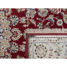 Load image into Gallery viewer, 6&#39;x9&#39; Andorra Red, Nain With Flower Medallion Design, Hand Knotted, Wool And Silk, 250 Kpsi, Soft Pile, Oriental Rug FWR549846