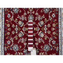 Load image into Gallery viewer, 2&#39;7&quot;x10&#39;3&quot; Rhubarb Red, Hand Knotted, Nain with Flower Medallion Design, Wool and Silk, 250 KPSI, Soft Pile, Runner, Oriental Rug FWR549852