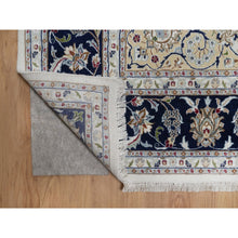Load image into Gallery viewer, 9&#39;x12&#39;3&quot; Pearl White, Nain With Flower Medallion Design, 250 Kpsi, Soft Pile, Wool And Silk, Hand Knotted, Oriental Rug FWR549858