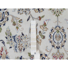 Load image into Gallery viewer, 9&#39;x12&#39;3&quot; Pearl White, Nain With Flower Medallion Design, 250 Kpsi, Soft Pile, Wool And Silk, Hand Knotted, Oriental Rug FWR549858